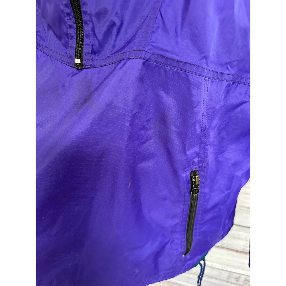 Vtg 90s Helly Hansen Anorak Windbreaker XL Purple Packable Hooded Rain Jacket - Picture 11 of 14